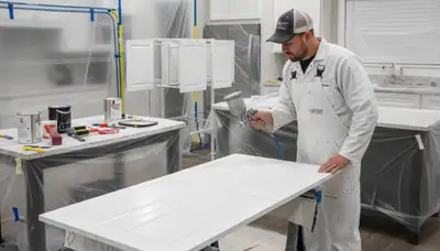 Professional cabinet painting and refinishing in Columbus, OH kitchen by expert painters