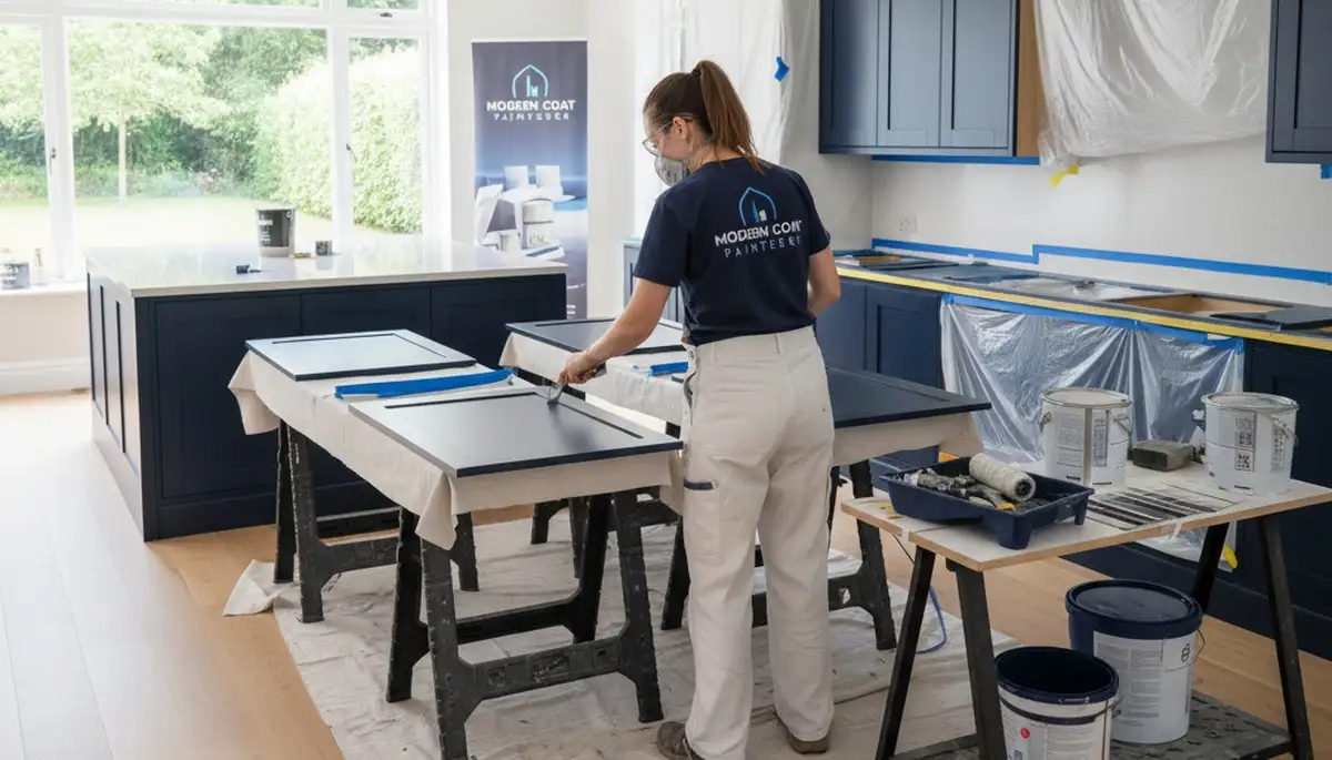Professional cabinet painting and refinishing in Columbus, OH kitchen by expert painters