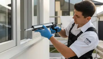 Professional caulking and sealing on Columbus OH home exterior by expert house painters