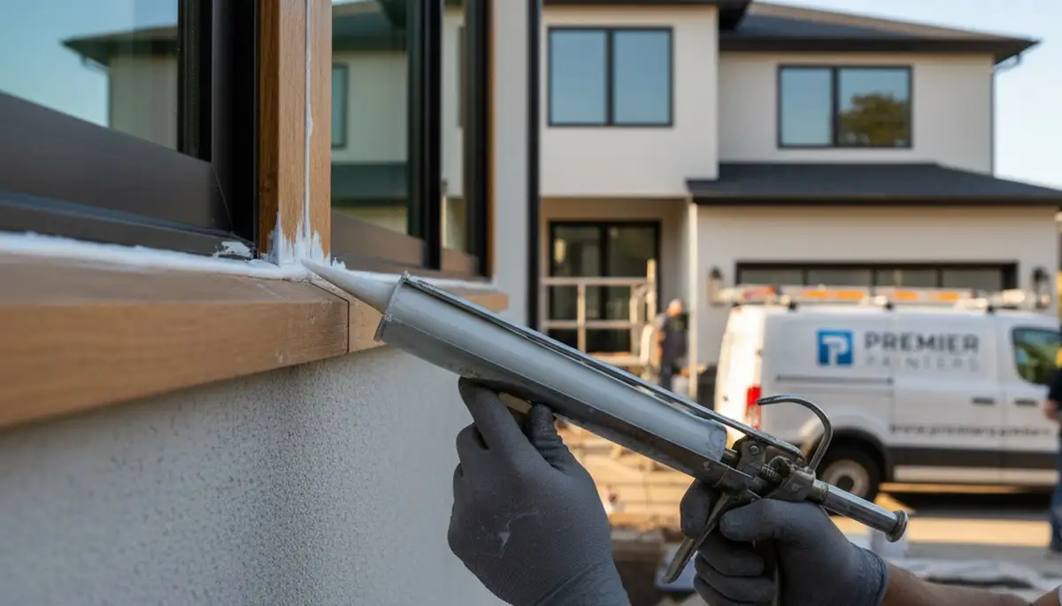 Professional caulking and sealing on Columbus, OH home exterior by expert house painters