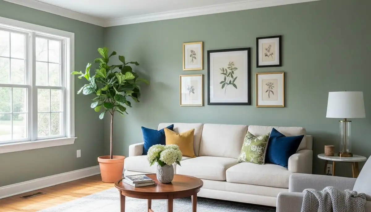 Freshly painted living room with smooth finishes by professional house painters in Columbus, OH