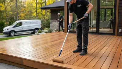 Professional deck staining and wood protection service in Columbus, OH by expert painters