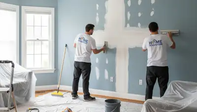 Professional drywall repair and wall restoration in Columbus, OH home interior by expert painters