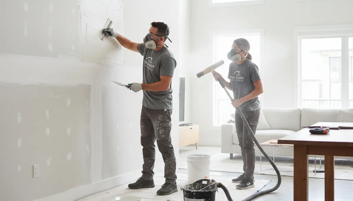 Professional drywall repair and wall restoration in Columbus, OH home by expert painting contractors