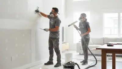 Professional drywall repair and wall restoration in Columbus, OH home by expert painting contractors