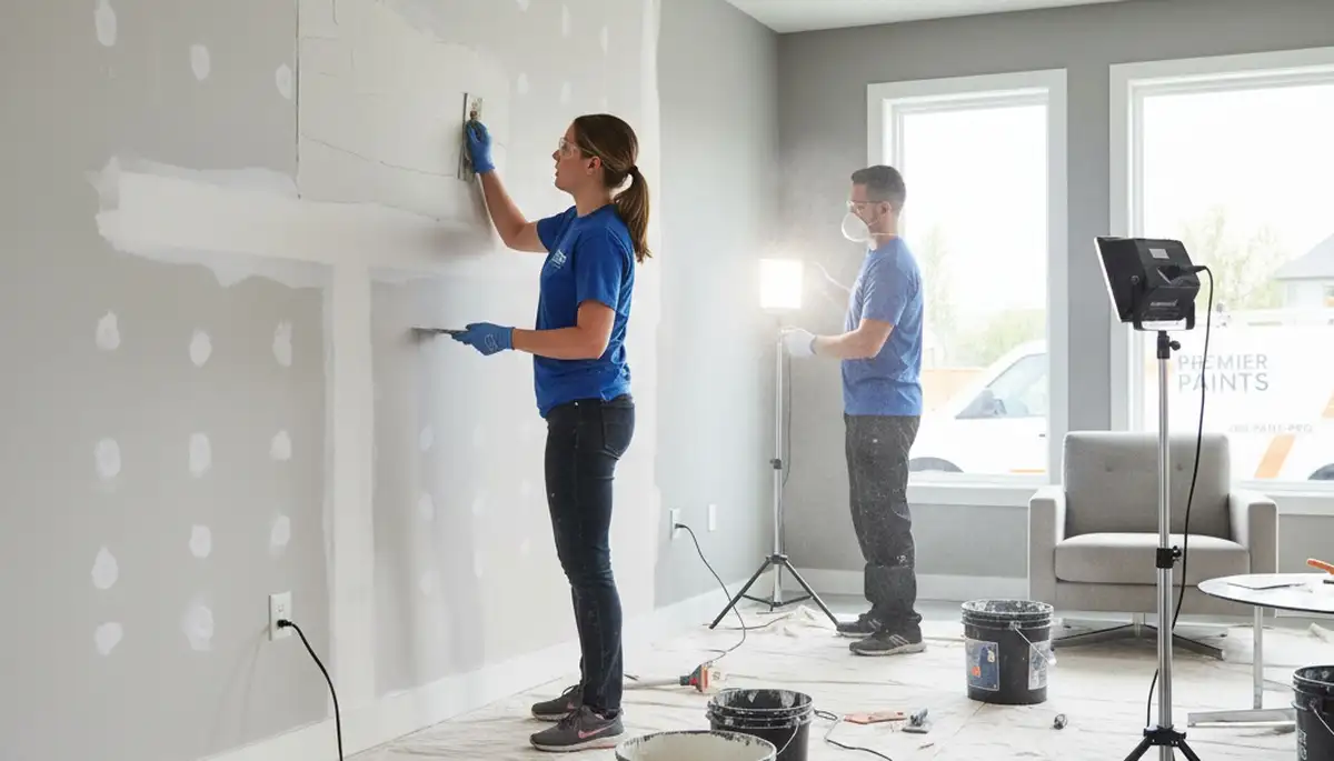 Professional drywall repair and wall painting in Columbus, OH homes by expert painters