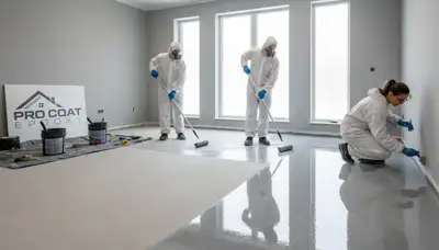 Professional epoxy floor coating in Columbus, OH for durable, glossy garage and basement floors
