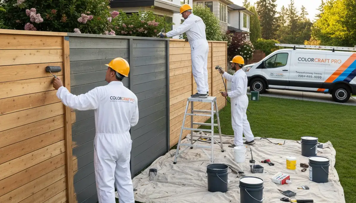 Professional fence painting service in Columbus, OH protecting wood and vinyl fences from weather damage