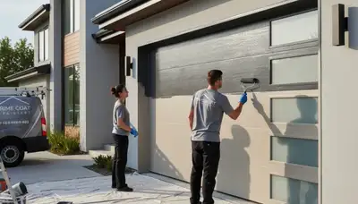 Professional garage door painting in Columbus, OH by expert house painters for lasting curb appeal