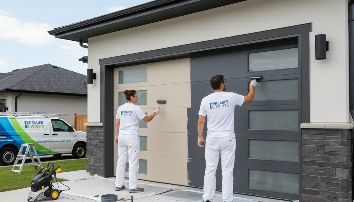Professional garage door painting in Columbus, OH by expert house painters for lasting curb appeal