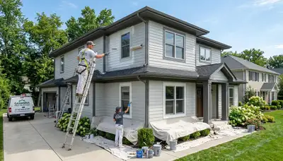Professional house painting service on residential home exterior in Columbus, OH