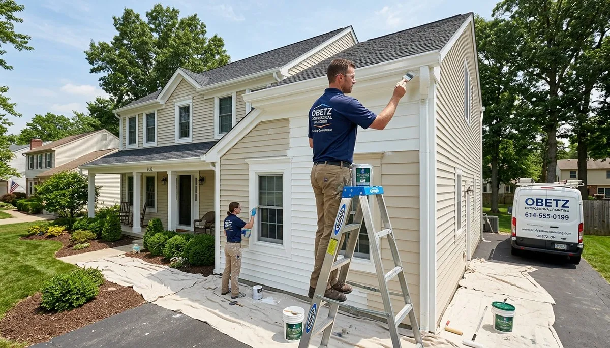 Professional house painters in Columbus OH providing residential exterior painting services