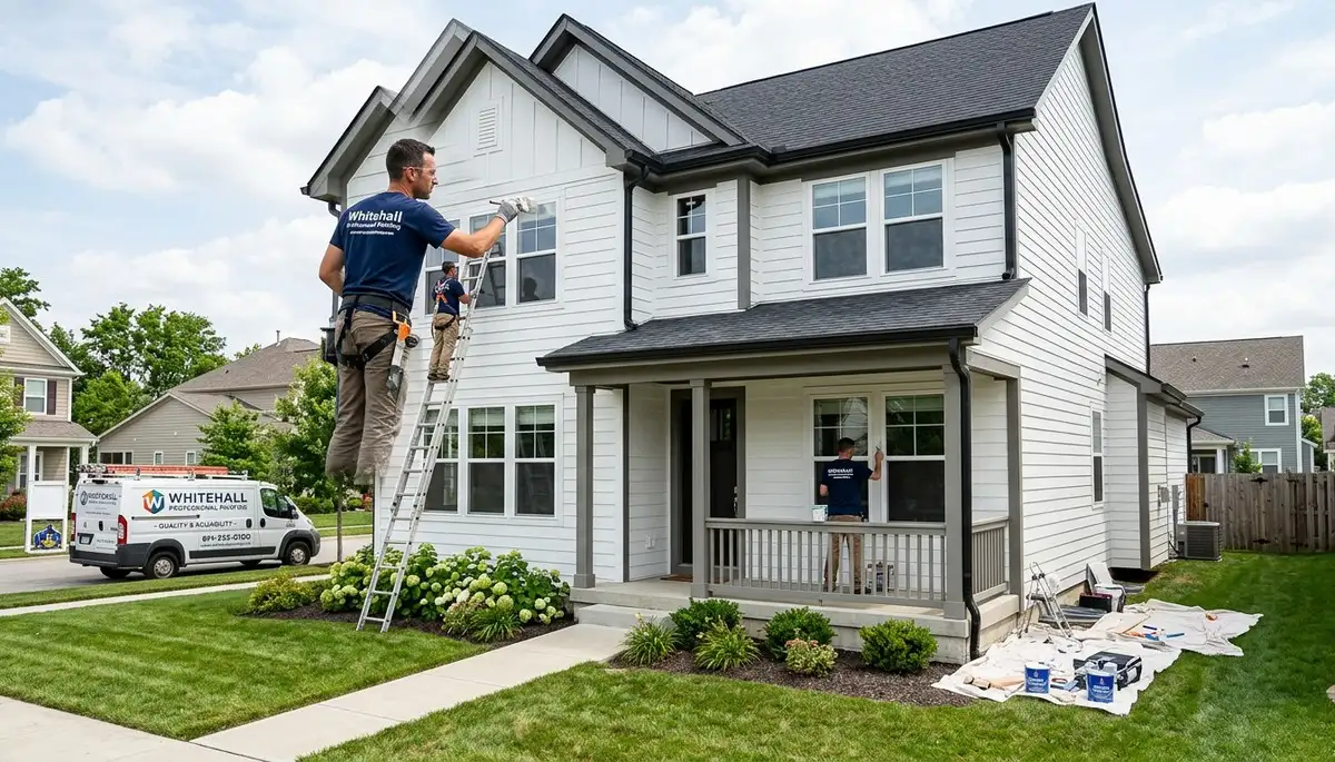 Professional house painters in Columbus OH improving home exterior with expert painting services
