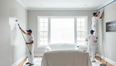 Professional interior house painters in Columbus, OH applying fresh wall color for home transformation