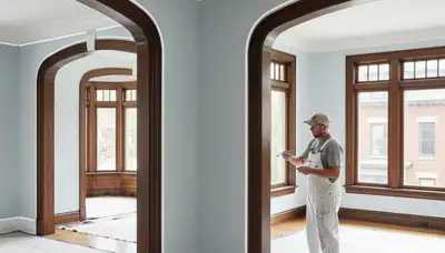 Professional interior trim painting with crisp edges highlighting home details in Columbus, OH