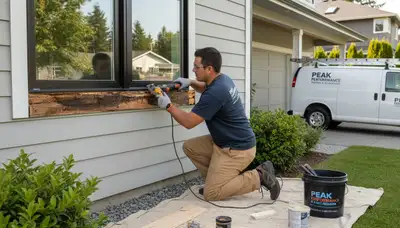 Professional wood rot repair on Columbus, OH home exterior by expert house painters